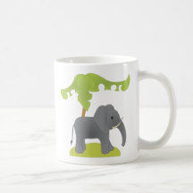 Elefant och träd kaffe kopp