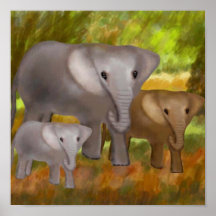Elefanter i Rainforesttrycket Posters