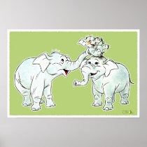 Elefantfamilj Print