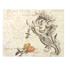 Elegant barock design för för vintageCupid och dam Scratch Pads
