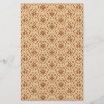 Elegant beige- och bruntdamastmodell flyg blad