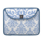 Elegant blått- och vitbarockdamast sleeves för MacBook pro