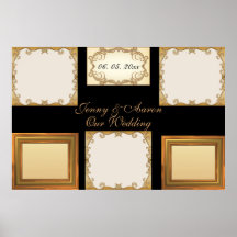 Elegant chic, stilfullt guld- gifta sig för foto r affisch