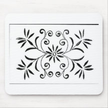 Elegant Damask Floral Design Mouse Pads