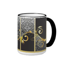 Elegant damast, guld- krusidull mugg