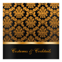 Elegant damastast halloween festinbjudan