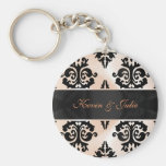 Elegant damastast keychain nyckelringar