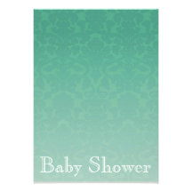 Elegant Emerald Damask Baby Shower Invitation