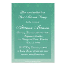 Elegant Emerald Damask Bat Mitzvah Invitation