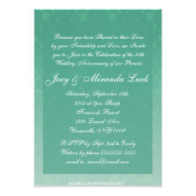 Elegant Emerald Damask Wedding Anniversary Custom Announcements