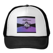 Elegant &Favor för kort för lilasvartbröllop Trucker Kepsar