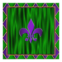 Elegant Fleur De Lis Mardi Gras bröllop Anpassade Tillkännagivande