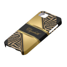 elegant flott guld- sebra för iPhone 5 iPhone 5 Skal