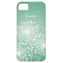 Elegant grönt för Mint för gnistra för brudtärnafa iPhone 5 Skal