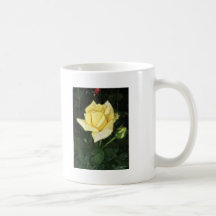 Elegant gul ros 1 kaffe kopp