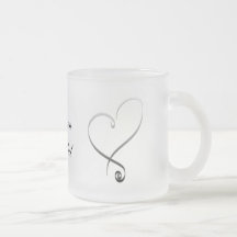Elegant mall för silverhjärta DIY Kaffe Kopp
