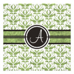 Elegant Monogramdamastspara datum meddelande Personliga Tillkännagivande