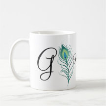 Elegant påfågelfjäder för DIY Kaffe Muggar