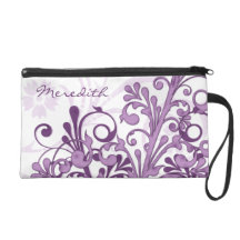 Elegant purpurfärgad Wristlet för vitblommigtperso