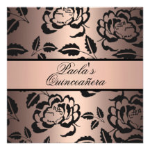 Elegant rosa Quinceañera för persika & för svart i