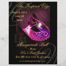 Elegant rosa reklamblad för händelse för maskeradb custom flyer