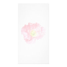 Elegant rosa vallmo hälsningskort med foto