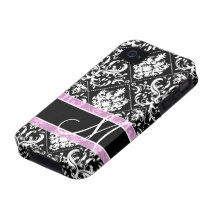 Elegant svartvit damast med monogramen