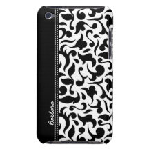 Elegant svartvit damastast ipod touch case