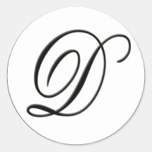 Elegant svartvit Monogram D Klistermärken