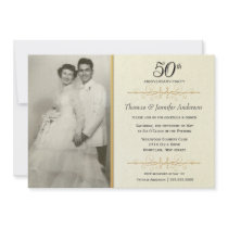 Eleganta 50th bröllopsdagpartiinbjudningar
