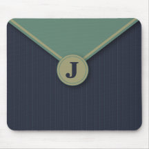 Eleganta blått personifierade Monogrammed Mousepad Mus Mattor