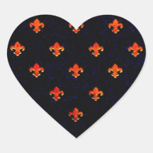 Eleganta Färgrik Fleur de Lis Mönstra Hjärtklistermärken