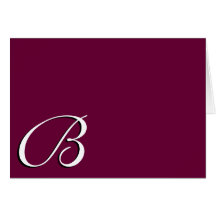 Eleganta kort för Monogram B Burgundy för bröllop