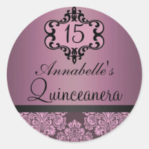 Eleganta rosor/svart chic damastast Quinceanera kl