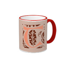 Elegantt antikt medeltida brev T Kaffe Kopp