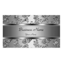 Elegantt flott silver utföra i relief blom- Look Visit Kort