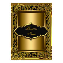 Elegantt flott svart gammalt guld visitkort mall