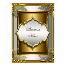 Elegantt flott Whte svart gammalt guld Visitkort