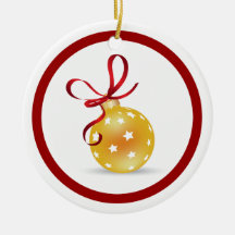 Elegantt god julguld & röd Bauble Juldekoration