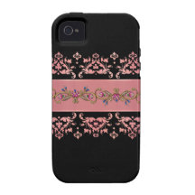 Elegantt rosa och svart iPhonetufffodral