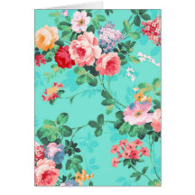 Elegantt rosa rött gul rosmönster för vintage kort