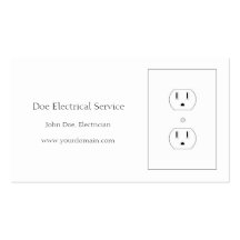 Elektriker/elektrisk leverantörklassikervit visitkort mallar