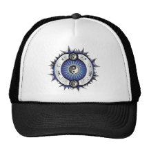 Elektriska blått Yin Yang Baseball Hat