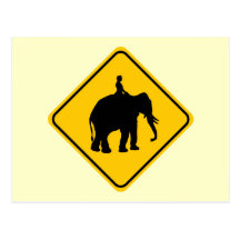 Elephantback ryttarekorsning vykort