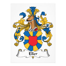 Eller familjvapensköld kort för inbjudningar