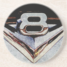 Emblem för GrungeV8 stor kvarter Glasunderlägg