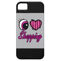 Emo ögahjärta älskar jag shopping iPhone 5 skal