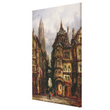 En beskåda i det judiskt inkvarterar, Frankfurt, 1 Sträckta Canvas Tryck