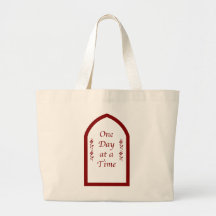 En dag på enBurgundy ram/vintage Tote Bags
