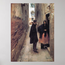 En gata i Venedig, vid den John sångaren Sargent Posters